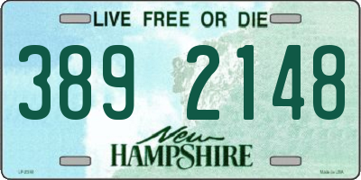 NH license plate 3892148