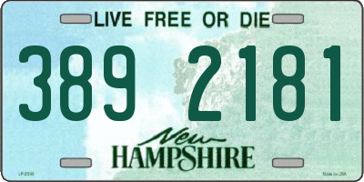 NH license plate 3892181