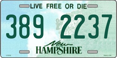 NH license plate 3892237