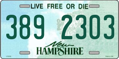 NH license plate 3892303