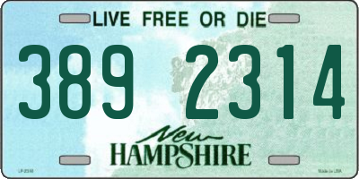 NH license plate 3892314