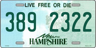 NH license plate 3892322