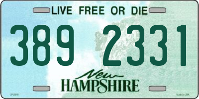 NH license plate 3892331