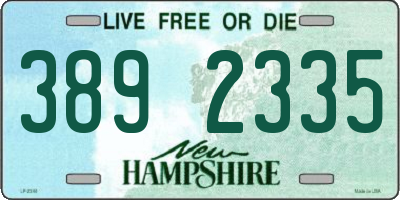 NH license plate 3892335