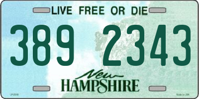 NH license plate 3892343