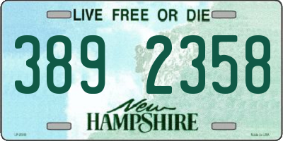 NH license plate 3892358