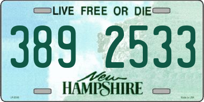 NH license plate 3892533