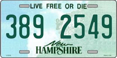 NH license plate 3892549