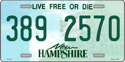 NH license plate 3892570