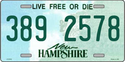 NH license plate 3892578
