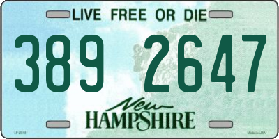NH license plate 3892647
