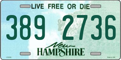 NH license plate 3892736