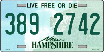 NH license plate 3892742