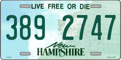 NH license plate 3892747