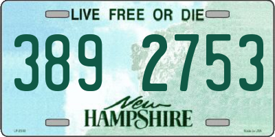 NH license plate 3892753