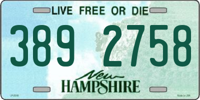 NH license plate 3892758