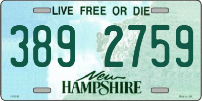 NH license plate 3892759