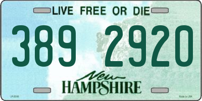 NH license plate 3892920