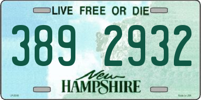 NH license plate 3892932