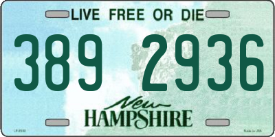 NH license plate 3892936