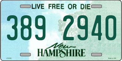 NH license plate 3892940