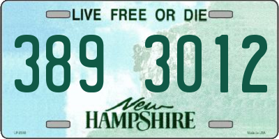 NH license plate 3893012