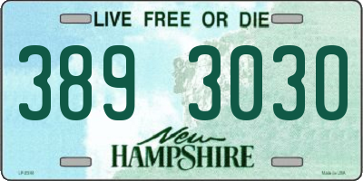 NH license plate 3893030