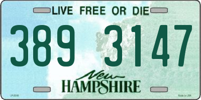 NH license plate 3893147