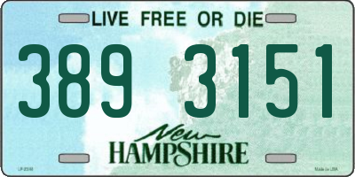 NH license plate 3893151