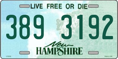 NH license plate 3893192