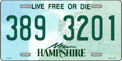 NH license plate 3893201
