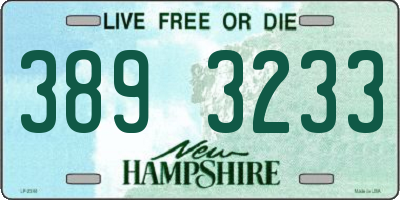 NH license plate 3893233