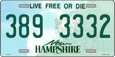 NH license plate 3893332