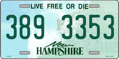 NH license plate 3893353