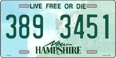 NH license plate 3893451