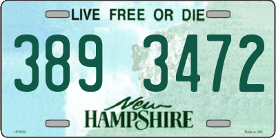 NH license plate 3893472