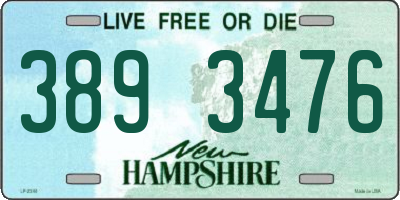 NH license plate 3893476