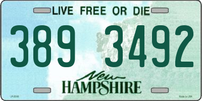 NH license plate 3893492