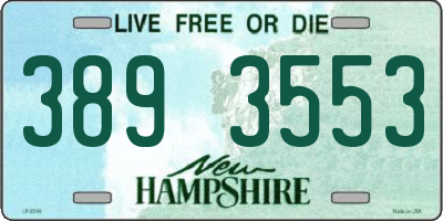 NH license plate 3893553