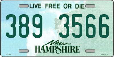NH license plate 3893566