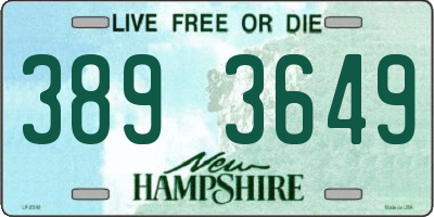 NH license plate 3893649