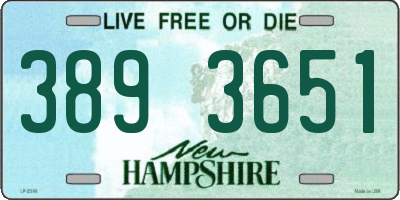 NH license plate 3893651