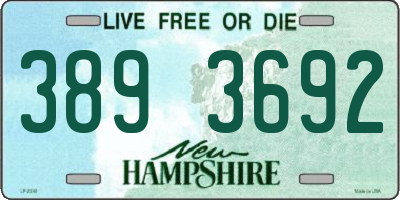 NH license plate 3893692