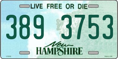 NH license plate 3893753