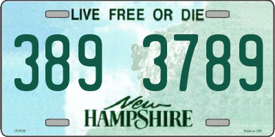 NH license plate 3893789