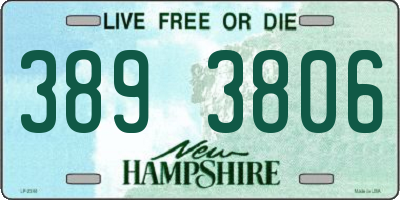 NH license plate 3893806