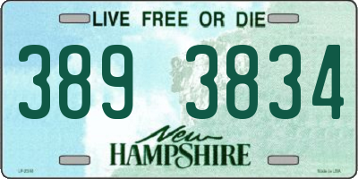 NH license plate 3893834
