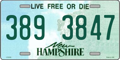 NH license plate 3893847