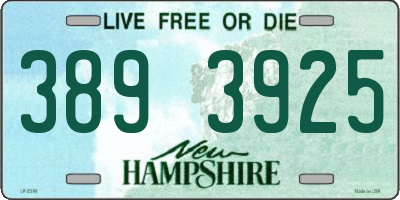 NH license plate 3893925