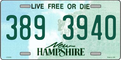 NH license plate 3893940